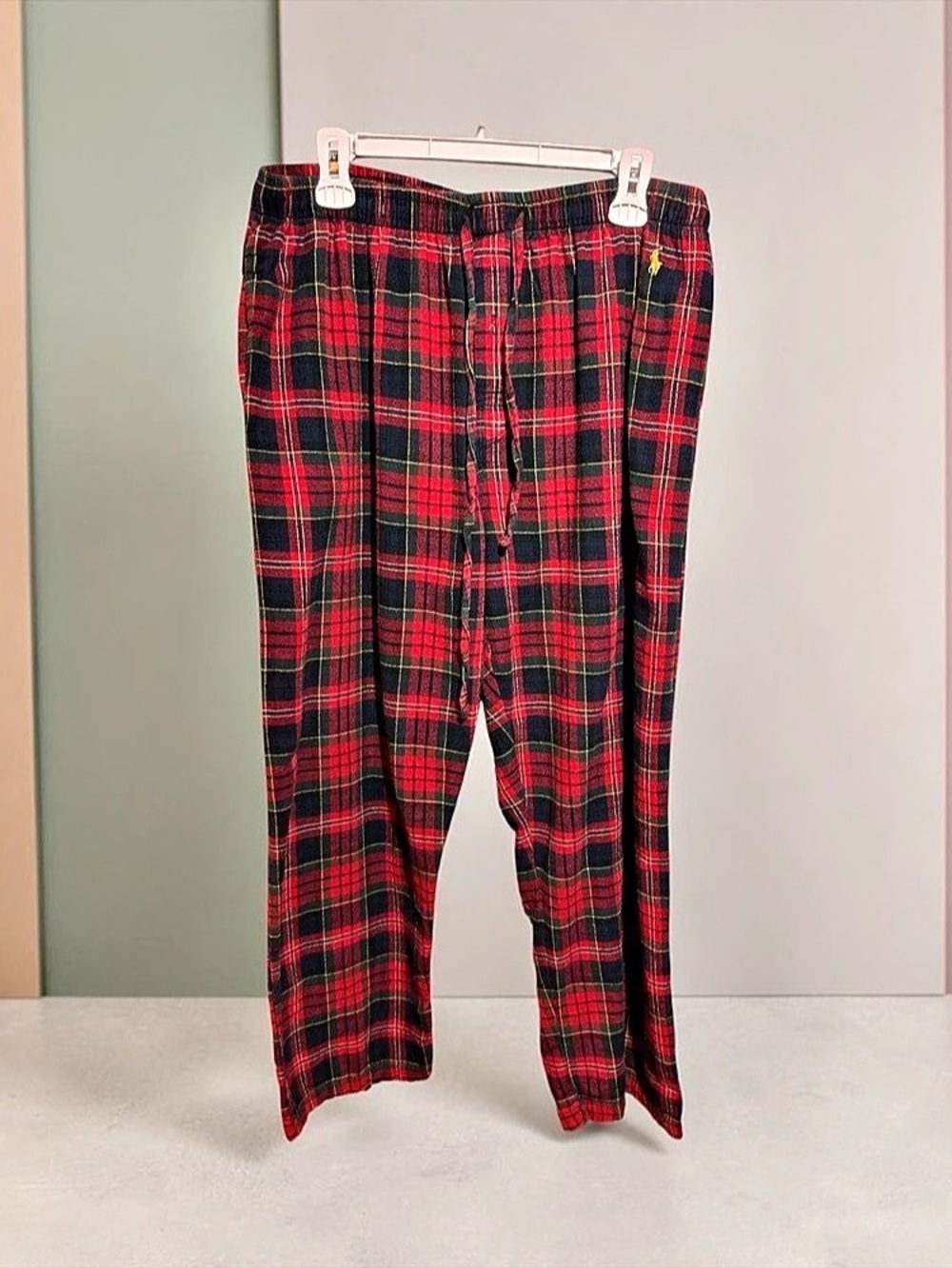 Polo Ralph Lauren Plaid Flannel Pajama Pants Red & Black Large